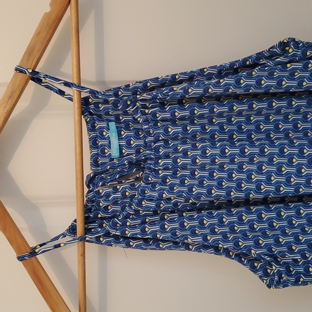 J. McLaughlin Halter Dress, Blue & White, Size L - Picture 2 of 10